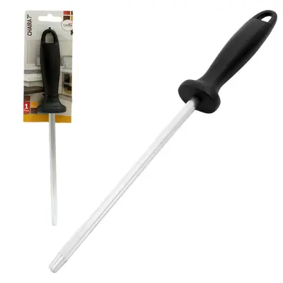 CHAIRA DE INOX CABO PLASTICO PRETO 7''