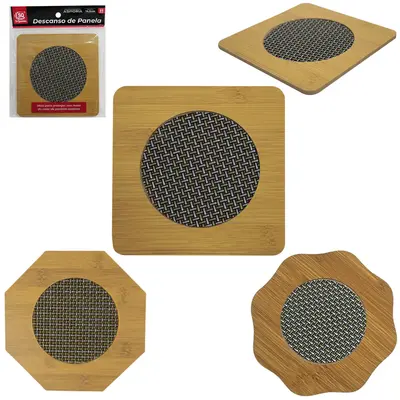 DESCANSO DE PANELA DE MADEIRA MDF SORTIDOS 14,5CM