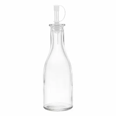 GALHETEIRO AZEITEIRO DE VIDRO COM TAMPA DE INOX 280ML