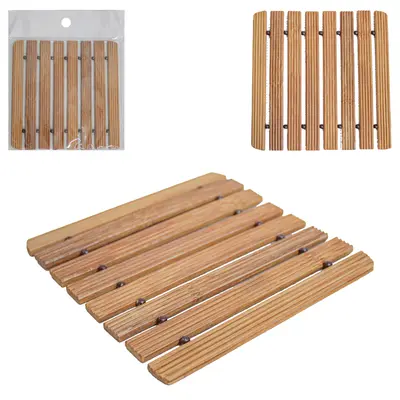 DESCANSO DE PANELA DE BAMBU QUADRADO 15CM
