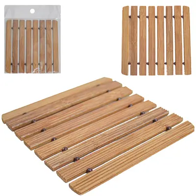 DESCANSO DE PANELA DE BAMBU QUADRADO 18CM