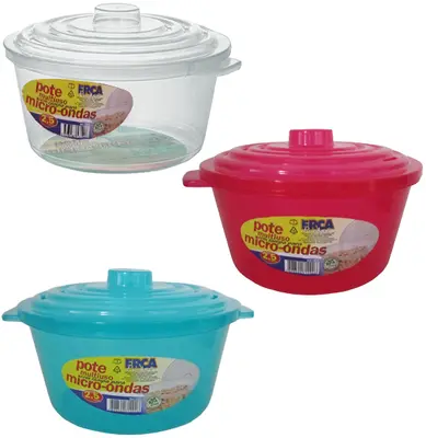 POTE PANELA DE MICROONDAS DE PLASTICO REDONDA TRANSCOLOR 2,5L