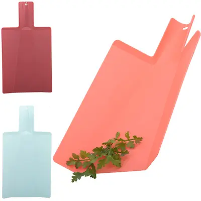 TABUA DE CORTE DE PLASTICO DOBRAVEL RETANGULAR COM PEGADOR COLORS 38X21CM