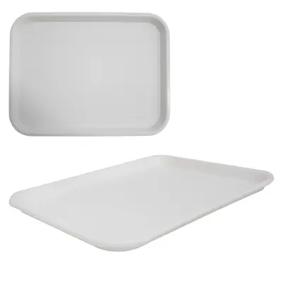 BANDEJA DE PLASTICO RETANGULAR BRANCO 35X27CM