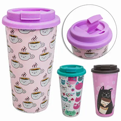COPO COM TAMPA DE PLASTICO 550ML