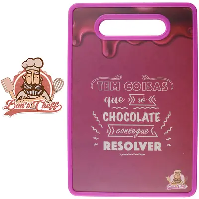 TABUA DE CORTE DE PLASTICO RETANGULAR CALDAS AMORA BONS CHEFF 30X20CM