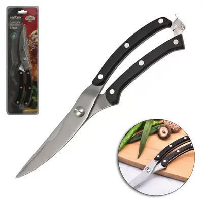 TESOURA DE COZINHA DE INOX 10'' 25,5CM MULTIUSO CABO PRETO VENEZA