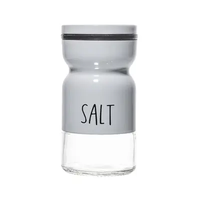 SALEIRO DE MESA DE VIDRO / INOX BRANCO 120ML DP PLAY