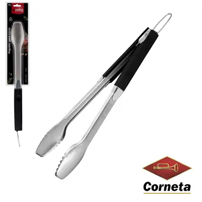 PEGADOR DE CHURRASCO INOX CABO EMBORRACHADO COM TRAVA TEXAS 45,5CM