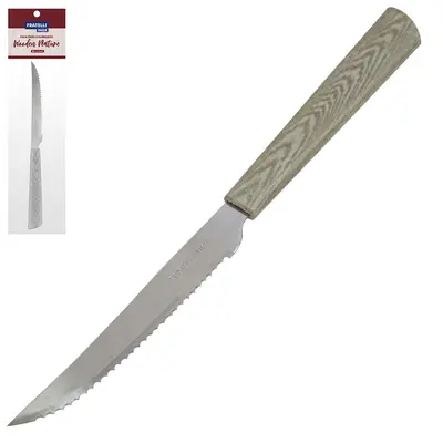 FACA DE CHURRASCO DE INOX 4'' CABO PLASTICO WOODEN NATURE