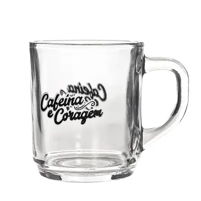CANECA XICARA DE VIDRO PARA CAFE / CAPPUCCINO TRIVIA 240ML