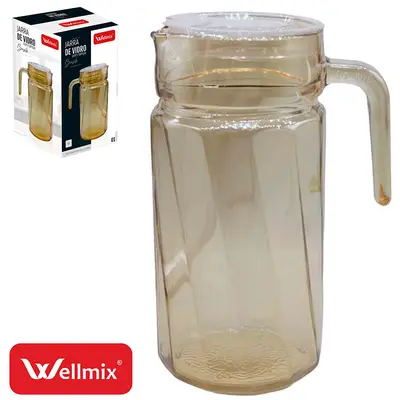 JARRA DE VIDRO COM TAMPA DE ACRILICO BASILE AMBAR 1,5L