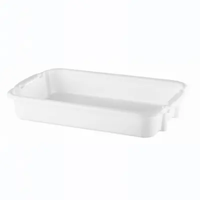 BANDEJA DE PLASTICO RETANGULAR EMPILHAVEL LEITOSA MULTIUSO COM ALCA 7L 44,5X28X7CM