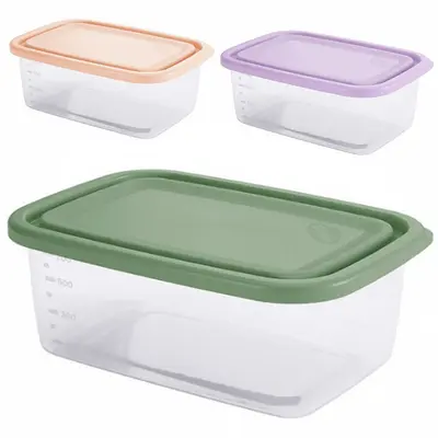 ORGANIZADOR DE PLASTICO RETANGULAR GRADUADO HOME COM TAMPA 850ML