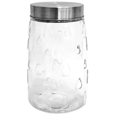 POTE DE VIDRO REDONDO COM TAMPADE ROSCA GOTAS 1,45L
