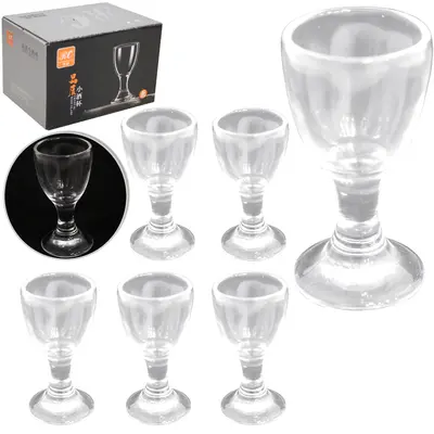 JOGO DE TACA DE VIDRO PARA LICOR / SHOT COM 6 PECAS 15ML NA CAIXA