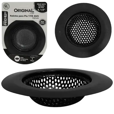 RALO DE INOX PARA PIA BLACK BORDA LARGA PREMIUM 11,5CM DE Ø