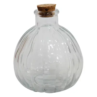 FRASCO DECORATIVO DE VIDRO COM TAMPA CORTICA 250ML