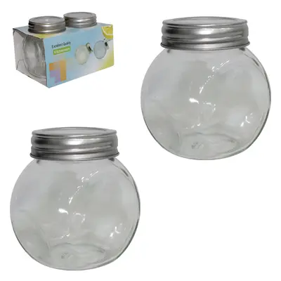 PORTA CONDIMENTO DE VIDRO BALEIRO COM TAMPA DE METAL COM 2 PECAS 180ML