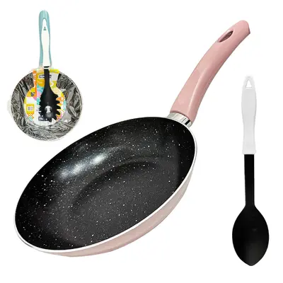 FRIGIDEIRA REVESTIDA CERAMICA ANTIADERENTE 20CM DE Ø COM COLHER / PEGADOR