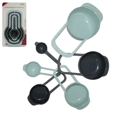 CONJUNTO DE COLHER MEDIDORA DE PLASTICO FACILE COM 6 PECAS 7,5 / 15 / 60 / 85 / 125 / 250ML