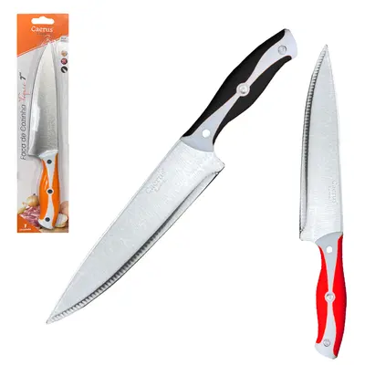 FACA DE CARNE / PEIXEIRA 7'' DE INOX CABO EMBORRACHADO TOQUIO