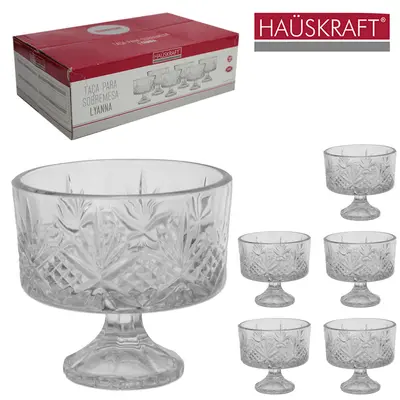 JOGO DE TACA DE VIDRO REDONDA PARA SOBREMESA LYANNA HAUSKRAFT COM 6 PECAS 140ML
