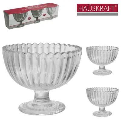 JOGO DE TACA DE VIDRO REDONDA PARA SOBREMESA ARYA HAUSKRAFT COM 3 PECAS 200ML