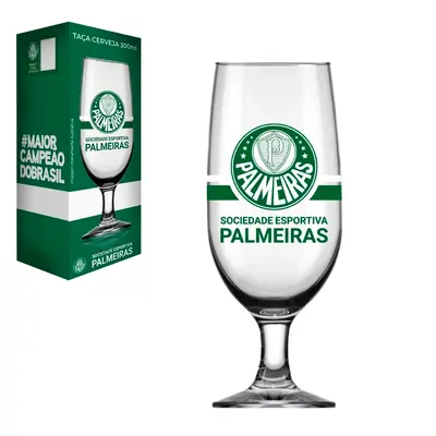 TACA DE VIDRO FLORIPA PALMEIRAS PARA CERVEJA 300ML