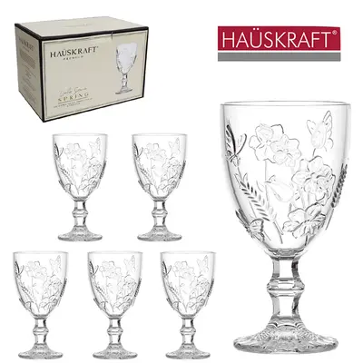 JOGO DE TACA DE VIDRO PARA AGUA / VINHO LINHA SERVIR SPRING HAUSKRAFT PREMIUM COM 6 PECAS 320ML