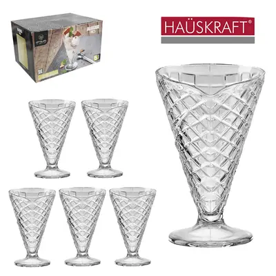 JOGO DE TACA DE VIDRO REDONDA PARA SOBREMESA CASQUINHA ALASKA HAUSKRAFT CITY GLASS PREMIUM 6 PECAS 300ML