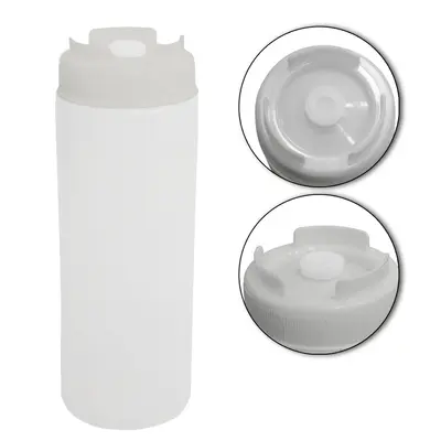 BISNAGA DOSADORA DE PLASTICO PROFISSIONAL LISA COM TAMPA BRANCA 600ML