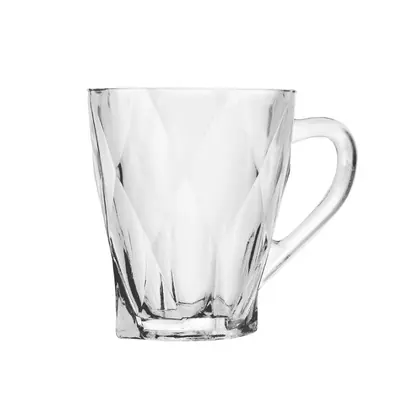 CANECA XICARA DE VIDRO PARA CAFE / CAPPUCCINO DIAMOND 250ML