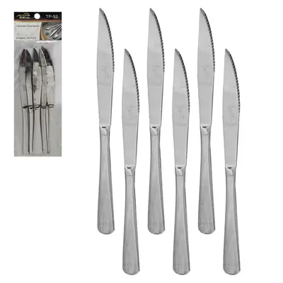 FACA DE CHURRASCO DE INOX TOP CASA COM 6 PECAS 23CM