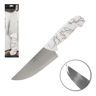 FACA DE CARNE / ACOUGUEIRO DE INOX 6'' CABO PLASTICO MARMORE BRANCO TOP CASA