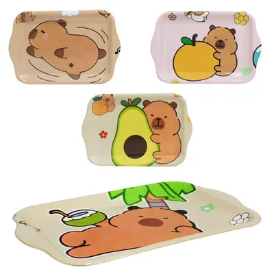BANDEJA DE PLASTICO RETANGULAR COM ALCA CAPIVARA 28X18X1,5CM