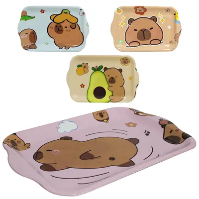 BANDEJA DE PLASTICO RETANGULAR COM ALCA CAPIVARA 34X22X1,5CM
