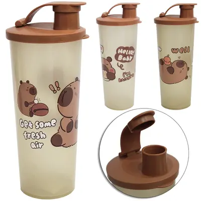 COPO COM TAMPA HERMETICA E BICO DE PLASTICO CAPIVARA 450ML