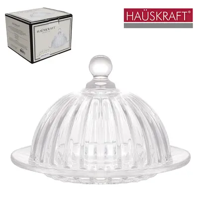 MINI PRATO MANTEIGUEIRA DE VIDRO REDONDA LINHA SERVIR MELINA HAUSKRAFT PREMIUM 9,5X14CM DE Ø