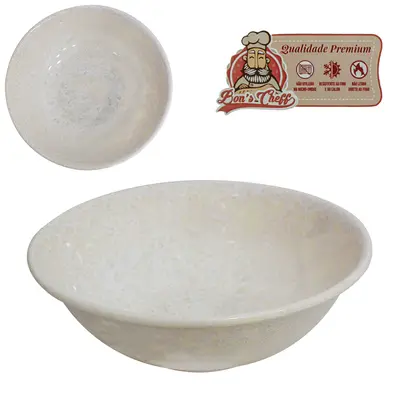 TIGELA DE MELAMINA REDONDA GOURMET GRANITO 600ML 6,5X17,5CM DE Ø BONS CHEFF