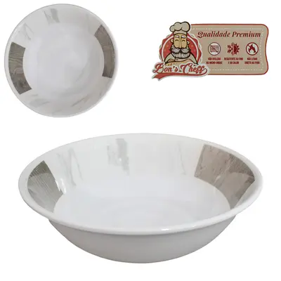 TIGELA DE MELAMINA REDONDA GOURMET MARMORIZADA 600ML 6,5X17,5CM DE Ø BONS CHEFF