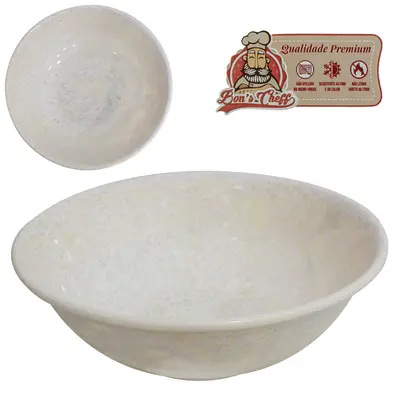 TIGELA DE MELAMINA REDONDA GOURMET GRANITO 1200ML 8X22,5CM DE Ø BONS CHEFF