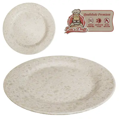 PRATO DE MELAMINA FUNDO GOURMET GRANITO 22,5CM DE Ø BONS CHEFF