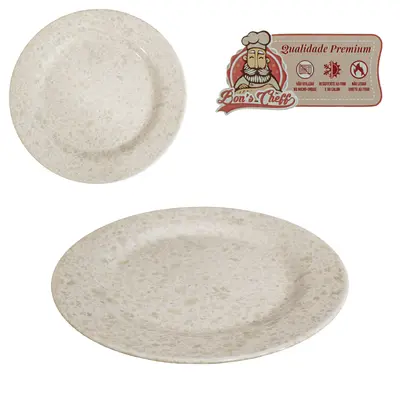PRATO DE MELAMINA PARA SOBREMESA GOURMET GRANITO 17CM DE Ø BONS CHEF