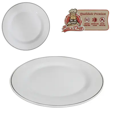 PRATO DE MELAMINA PARA SOBREMESA GOURMET BRANCO LINE 17CM DE Ø BONS CHEFF
