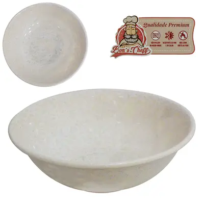 TIGELA DE MELAMINA REDONDA GOURMET GRANITO 980ML 6,5X20CM DE Ø BONS CHEFF