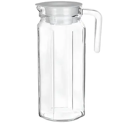 JARRA DE VIDRO OITAVADA COM TAMPA DE PLASTICO 1000ML