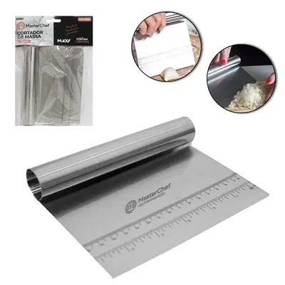 ESPATULA DE COZINHA CORTADOR / RASPADOR DE INOX COM REGUA MULTIUSO MAX PRO MASTERCHEF 15X11CM