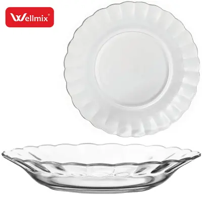 PRATO DE VIDRO FUNDO CARMITE TRANSPARENTE 22CM DE Ø