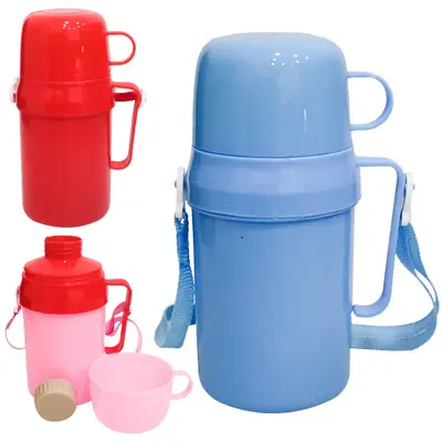 GARRAFA DE PLASTICO COM CANECA TAMPA + ALCA 580 / 150ML